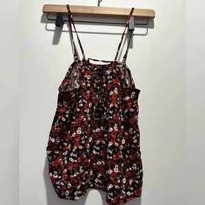 Forever 21 Black and Red Floral Camisole
